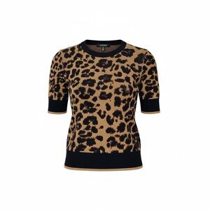 Leopard Print Short Sleeve Top